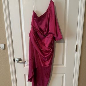 Satin One Shoulder Dress